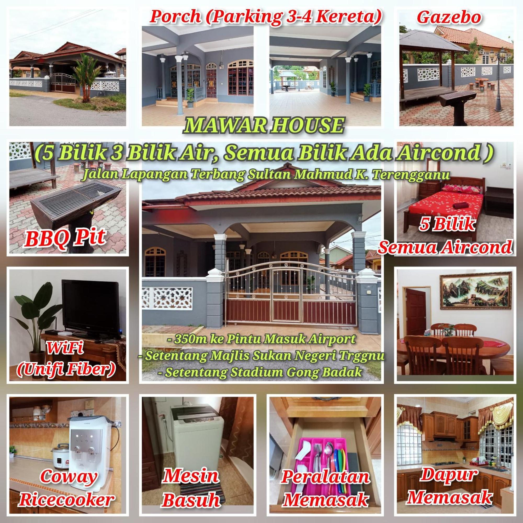 Mawar Camelia Homestay 5 Bedrooms Fully Aircond - Near Airport And Stadium Gong Badak Kuala Terengganu Bagian luar foto